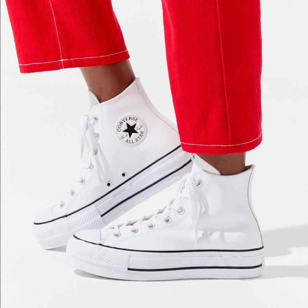White hightop PLATFORM converse